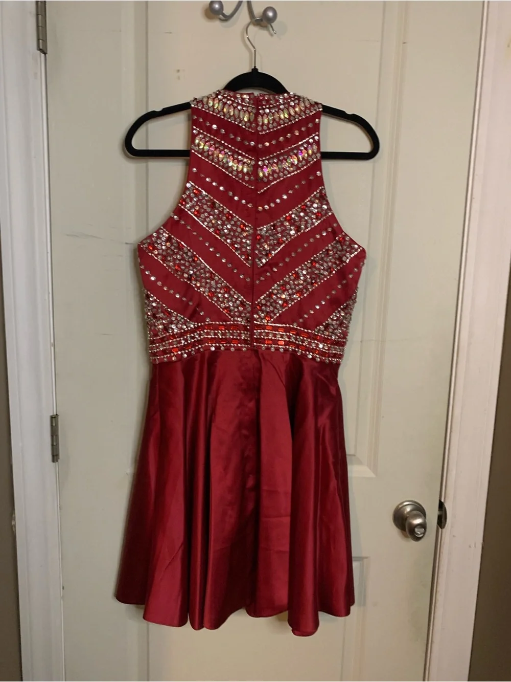 Women’s Burgundy Red Jewel-Embellished Special Occasion Party Dress size Small
